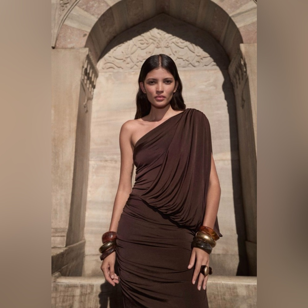 Nwt NOCTURNE Draped Detail Maxi Dress Size XL